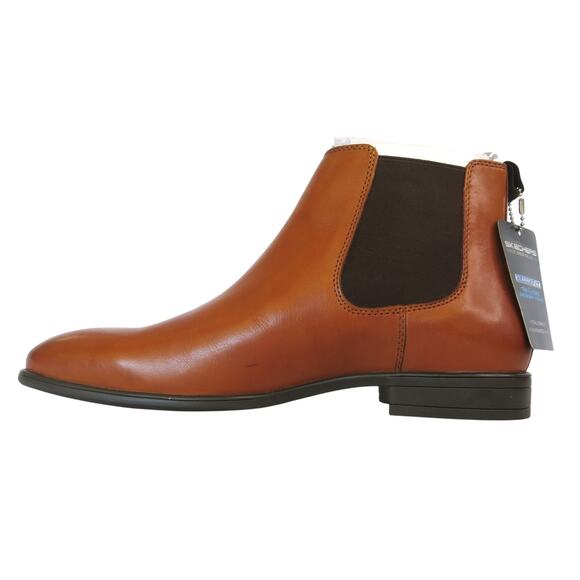 New SKECHERS Men Sz 10 Brown Leather Chelsea Ankle Boots - Picture 4 of 8